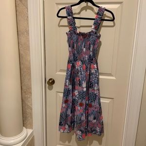 Smocked nap dress kate spade pink cats and cactus, size xs